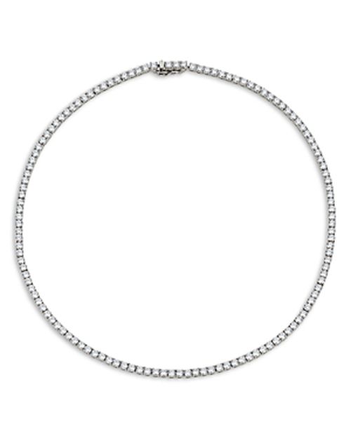 3mm Cubic Zirconia Tennis Necklace, 16