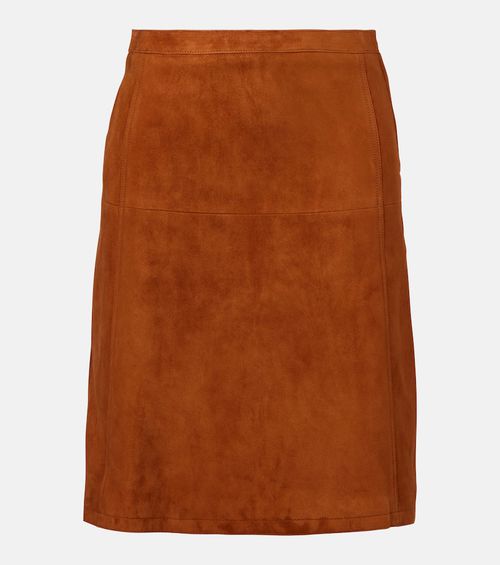 Suede midi skirt