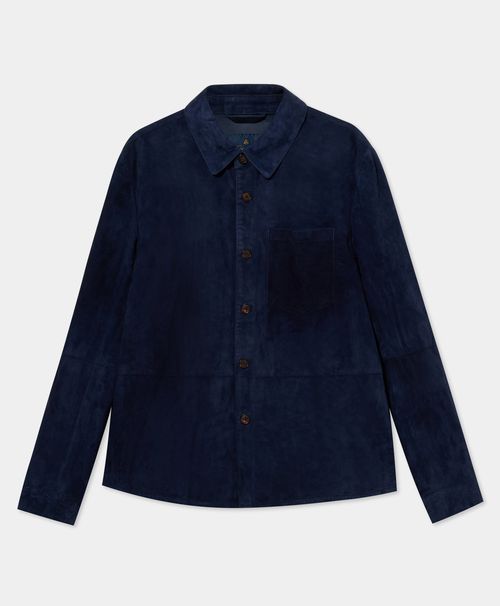 Suede Leather Shirt Jacket