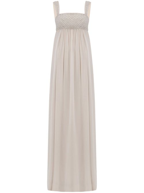 Crystal-embellished maxi dress - Neutrals