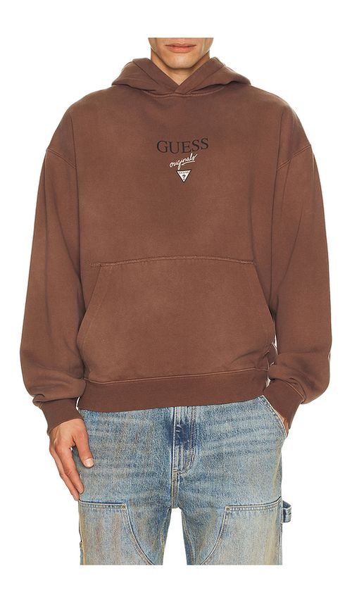 Guess Originals Baker Logo Hoodie in Burgundy. XS. Also in L, M, S, XL/1X