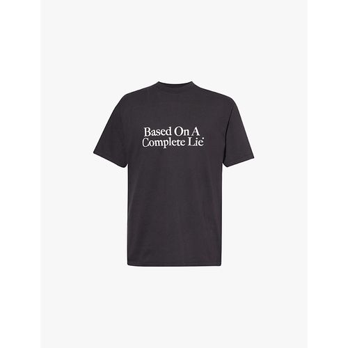 Mens Black Text-print Regular-fit Cotton-jersey T-shirt L