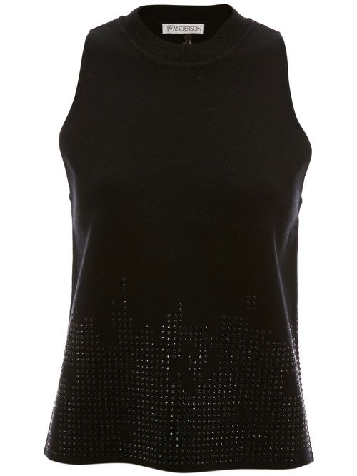 Studded knitted tank top - Black