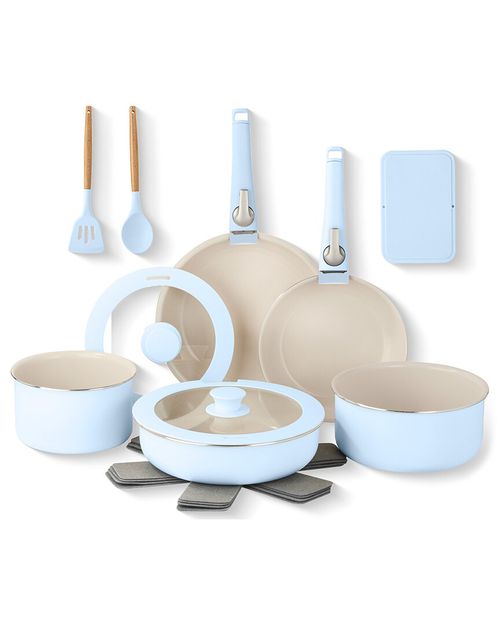 Gotham Steel 18pc Nonstick Ceramic Cookware Set with Detachable Handles