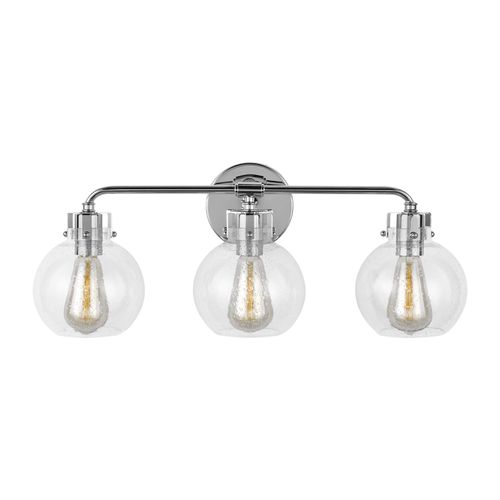 Visual Comfort Studio Clara 3-Light Bathroom Vanity Light in Chrome by Sean Lavin