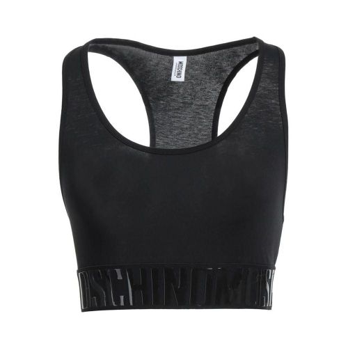 Cotton Racerback Sports Bra — Black