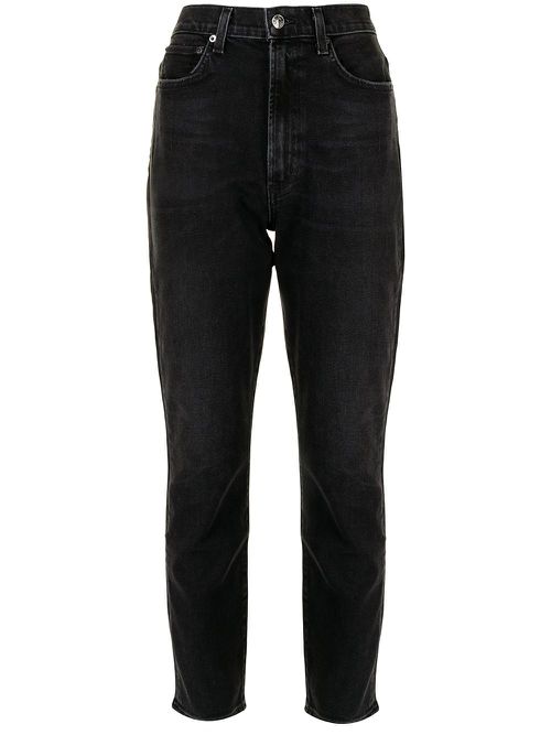 High-rise slim-fit jeans - Black