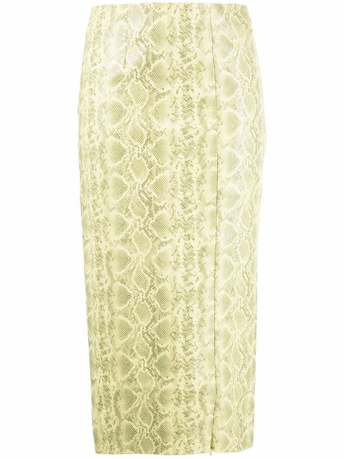 Snakeskin-print skirt - Yellow