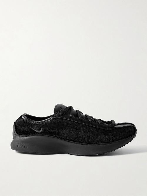 Air Superfly Lx Calf Hair And Leather Sneakers - Black