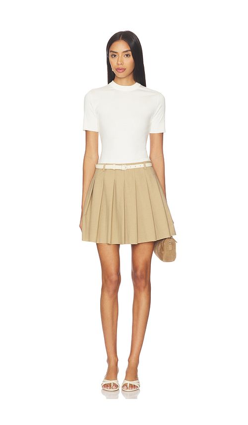 SIMKHAI Abbie Short Sleeve Mini Dress in Cream. M. Also in