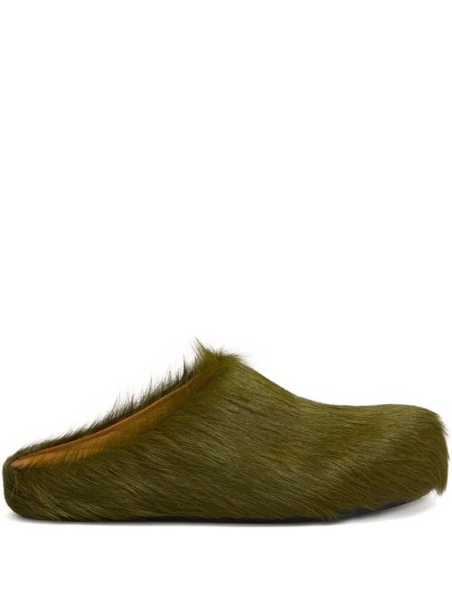 Long Hair Calfskin Fussbett Sabot