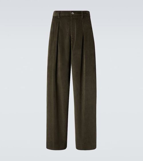Cotton corduroy wide-leg pants