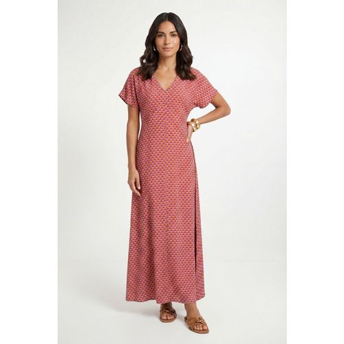 Wallis Womens Summer Polka Dot Maxi Dress - Orange Viscose