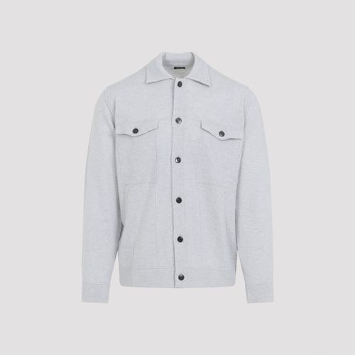 Button-fastening Flap-pocket Shirt Jacket