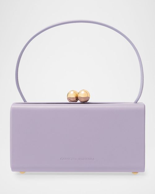 Mimi Kiss-Lock Leather Top-Handle Bag