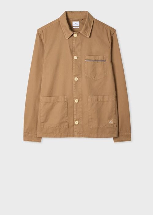 Tan Cotton-Twill 'Stitch Stripe' Work Jacket Brown