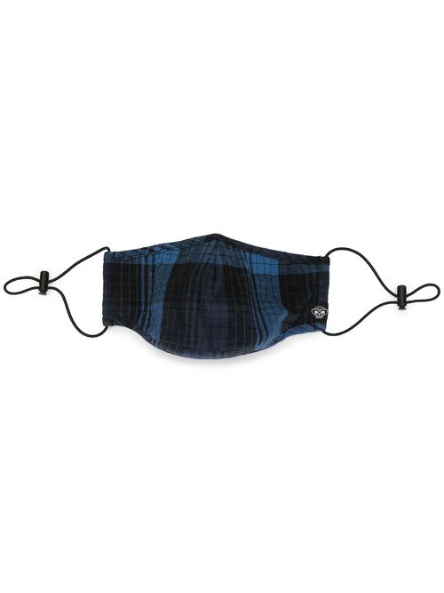 Check print face mask - Black