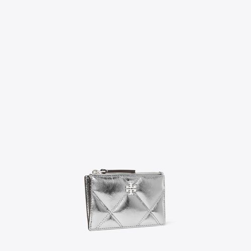 Kira Metallic Diamond Quilt Zip Card Case