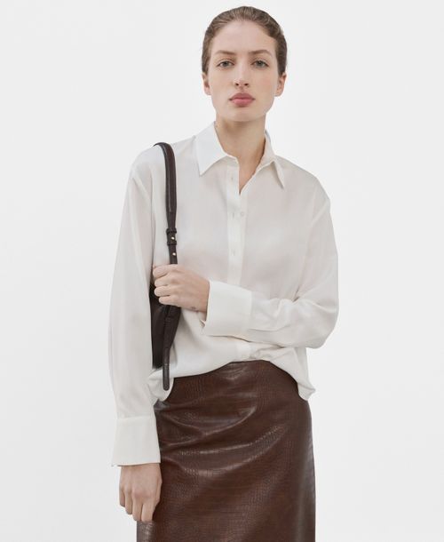Women's Straight Lyocell Shirt - Ecru