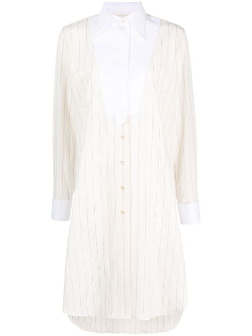 Striped midi dress - Neutrals