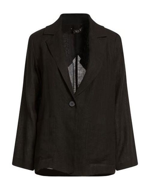 Woman Blazer Black Size 10 Linen