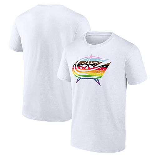 Men's Fanatics White Columbus Blue Jackets Team Pride Logo T-Shirt - 3XL