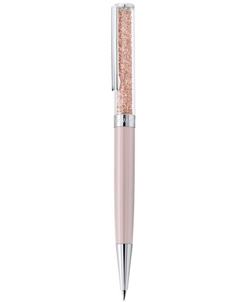 Silver-Tone Crystalline Ballpoint Pen - Pink
