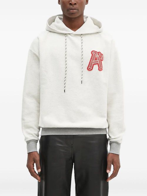 Appliqué-detail hoodie - White