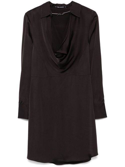 Logo-chain detailed mini dress - Black