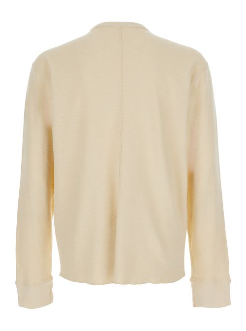 Waffle-Knit Cotton T-Shirt — Beige