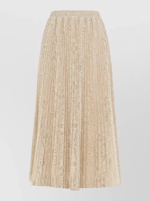 Ermanno Scervino - lace midi skirt pleated mesh embroidery