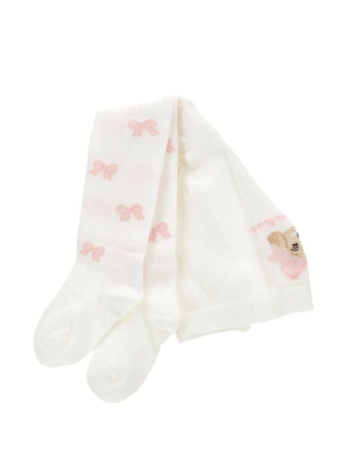 Intarsia knit socks - White