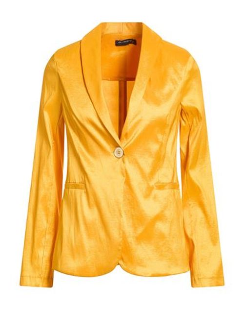 Gold Woman Blazer Mandarin Size M Polyester, Polyamide, Elastane