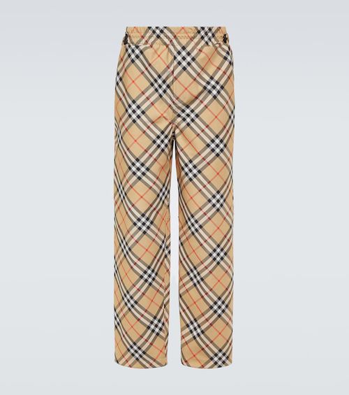 Checked track pants