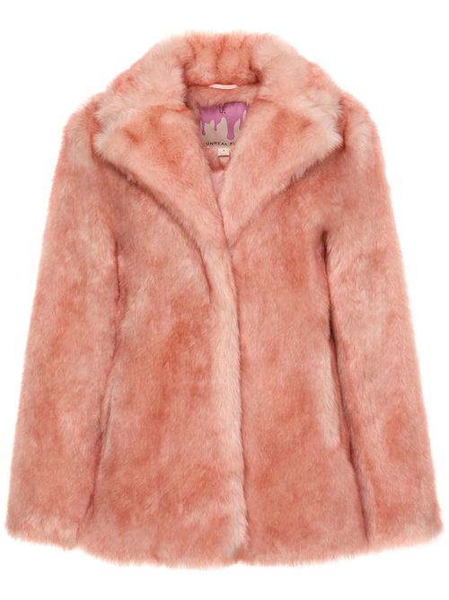 Elba notched-lapels faux fur jacket - Pink