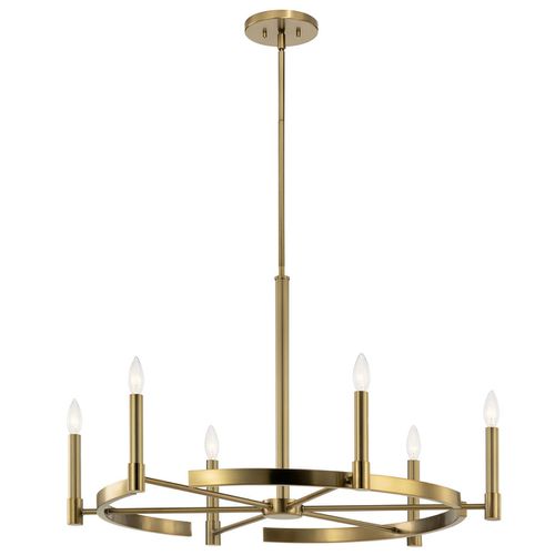 Tolani 6-Light Contemporary Chandelier in Brushed Natural Bra