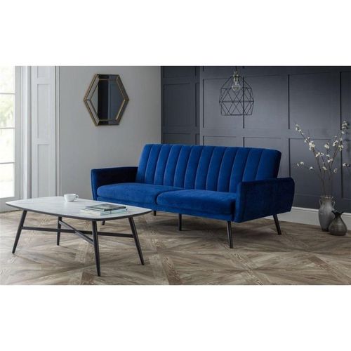 Blue Velvet Sofa Bed