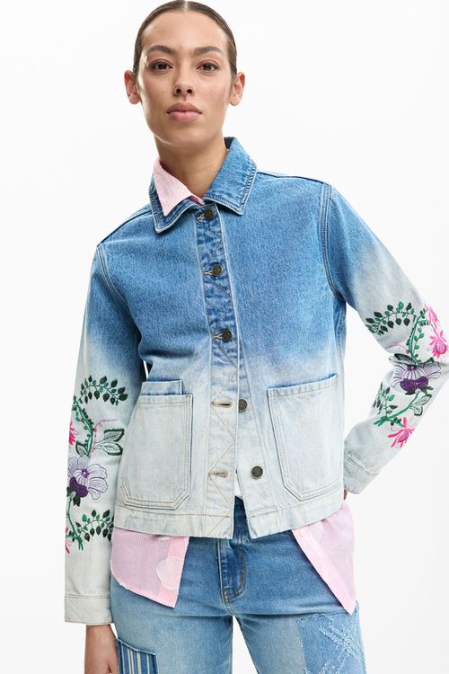 Denim jacket flower