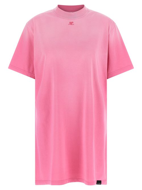Pink Crew Neck T-Shirt Mini Dress