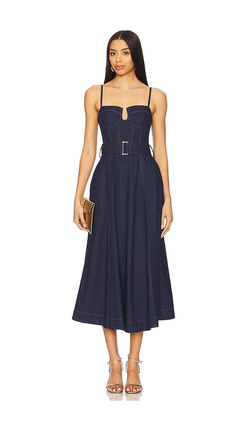 Karina Grimaldi ROBE MI-LONGUE MAVERICK en Blue. L. Also en