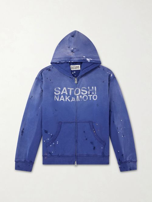 Luke Logo-Printed Cotton-Fleece Zip-Up Hoodie