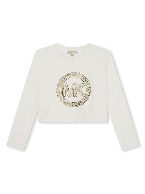 Logo-appliqué jersey sweatshirt - Neutrals
