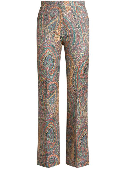 Paisley-print tailored trousers - Blue