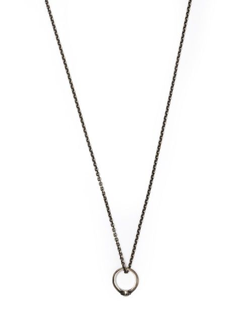 WERKSTATT:MÜNCHEN finger-ring charm necklace - Black