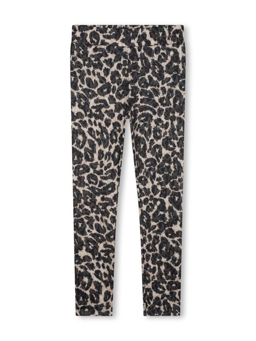 Leopard-print jersey leggings - Black