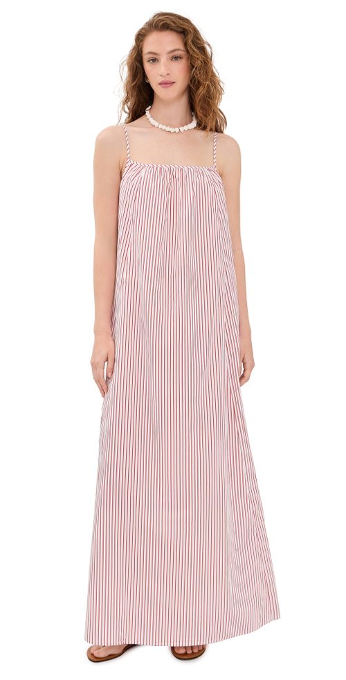 O. p.t Market Cotton Maxi Dress Red Stripe