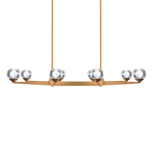 Double Bubble 8-Light LED Chandelier in Aged Bra