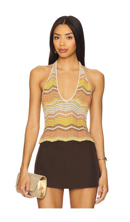 Retrofete Luz Crochet Top in Beige.  XS. Also in M