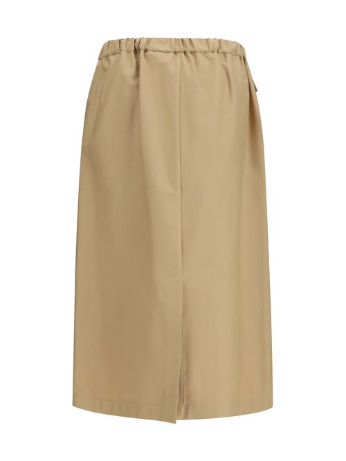 Cotton Midi Skirt — Gray