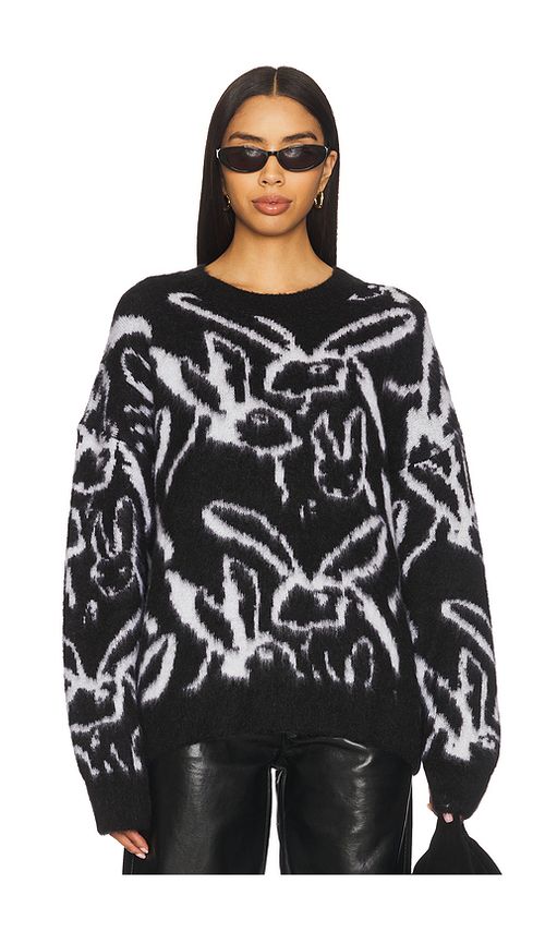 MSGM Sketched Bunnies Sweater in Black & White. XS also in L